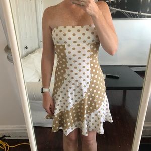 Strapless print dress